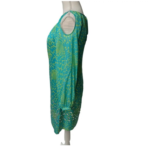 NWT Lilly Pulitzer "Chauncey" Turquoise Jeweled Dress - Picture 4 of 8